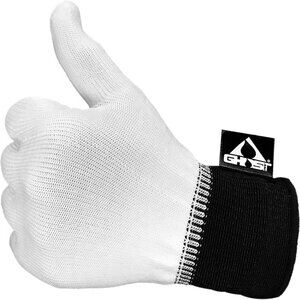 Men's White/Black Touch Screen Lint Free Static Resistant Wrap Ghost Gloves